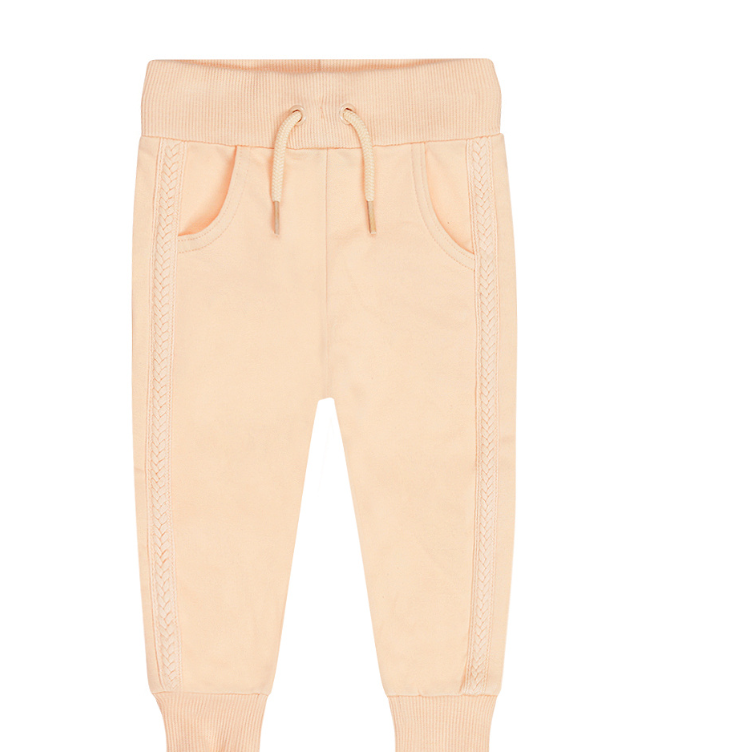 Girl's Peach Side Braid Joggers