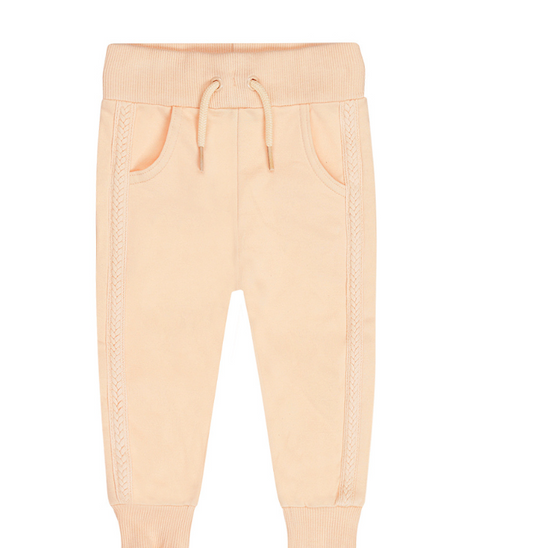 Girl's Peach Side Braid Joggers