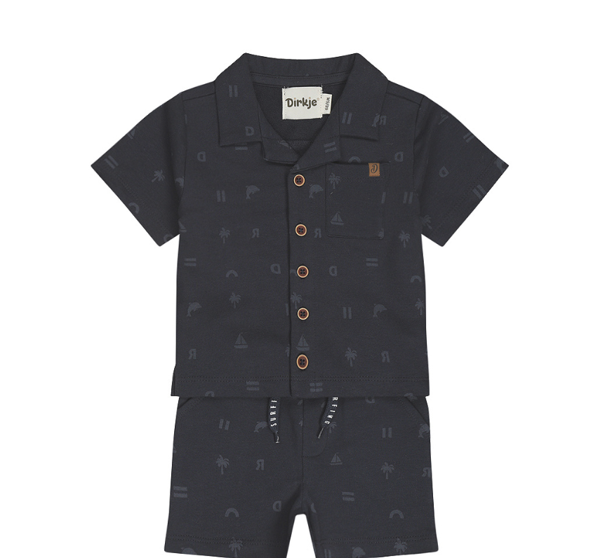 Infant Navy Collared 2pc Set