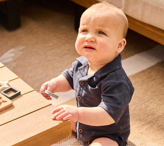 Infant Navy Collared 2pc Set