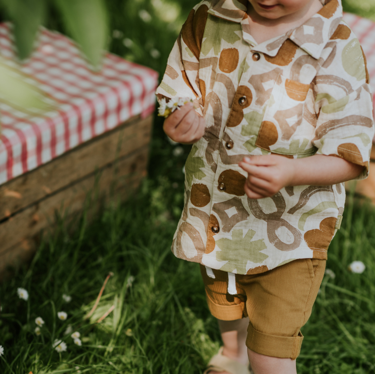 Boy's Caramel Brown Linen Style Shorts