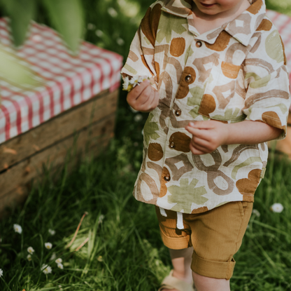 Boy's Caramel Brown Linen Style Shorts