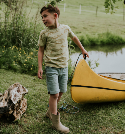 Boy's Faded Green Fish Tee