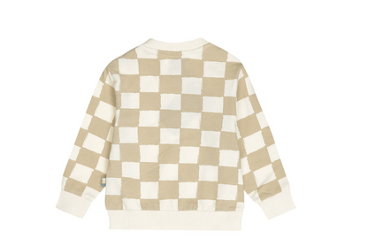 Boy's Hey Friends Checkered Crewneck