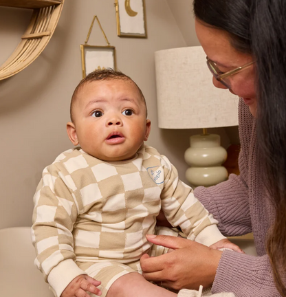 Infant Hey Friend Checkered Crewneck