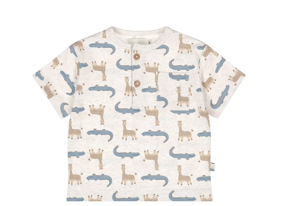 Boy's Smiley Giraffe & Gator Tee