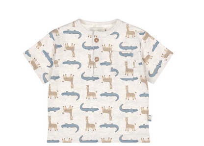 Boy's Smiley Giraffe & Gator Tee
