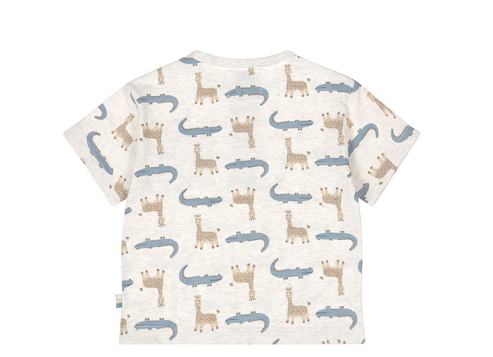 Boy's Smiley Giraffe & Gator Tee