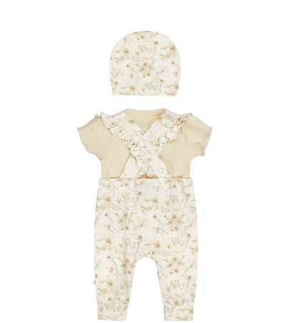 Infant Ruffle Overall Set w/ Hat