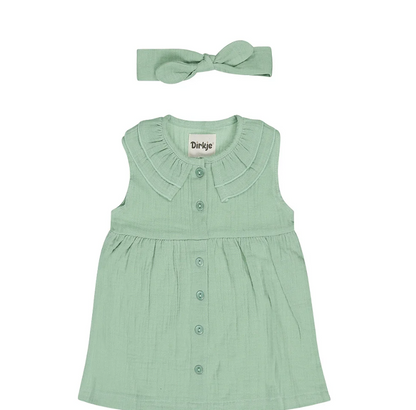 Infant Muslin Soft Sage Dress