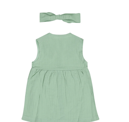 Infant Muslin Soft Sage Dress