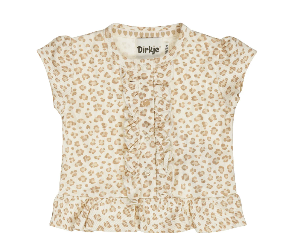 Girl's White Leopard Print Top