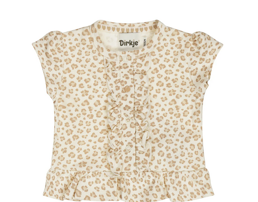 Girl's White Leopard Print Top