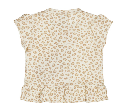Girl's White Leopard Print Top