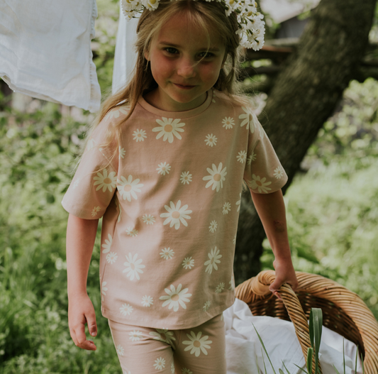 Girl's Smokey Pink Daisy Tee
