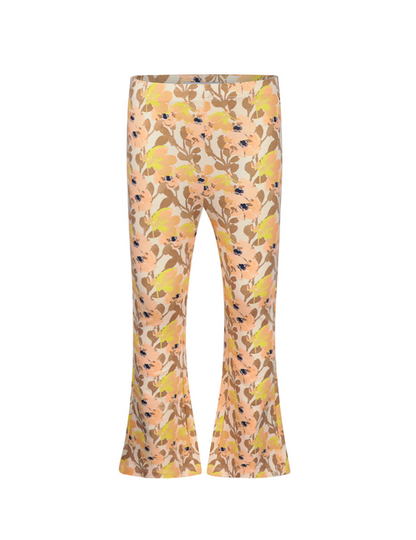 Girl's Peachy Floral Bell Bottoms