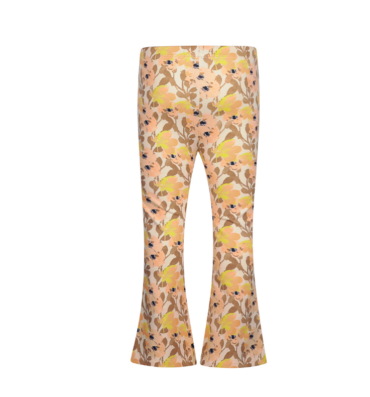 Girl's Peachy Floral Bell Bottoms