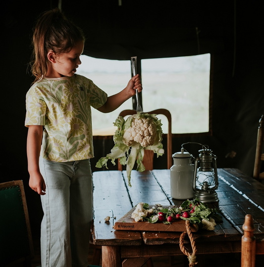 Girl's Funky Yellow Flower Tee