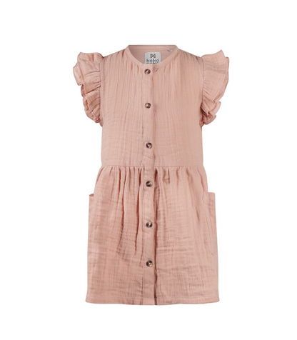 Girl's Smokey Pink Muslin Dress