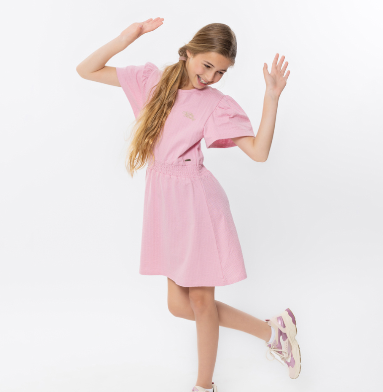Youth Pink Cinch Waist Dress