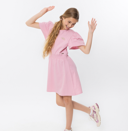 Youth Pink Cinch Waist Dress