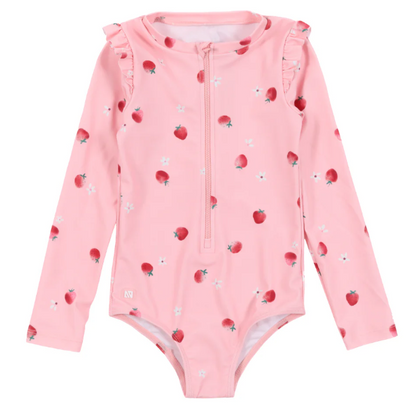Infant Pink Strawberry Rashguard Bathing Suit