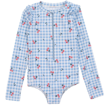 Infant Gingham Cherry Ruffle Rashgaurd