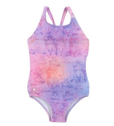 Youth Purple Cat One Piece Swimsuit