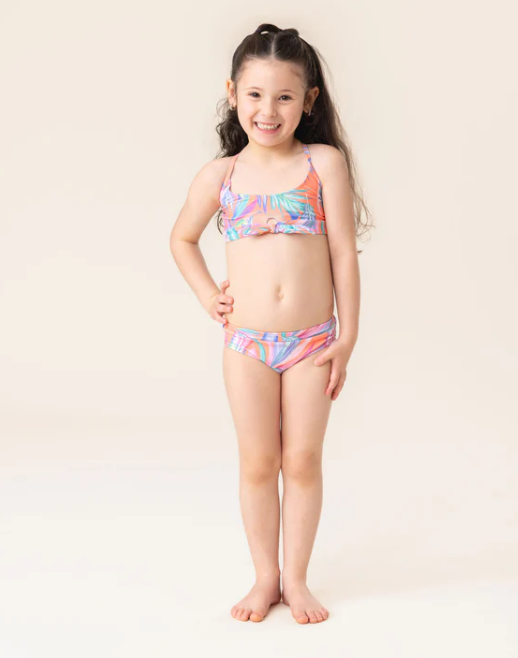 Girls' Two-Piece Coral UV Swimsuit