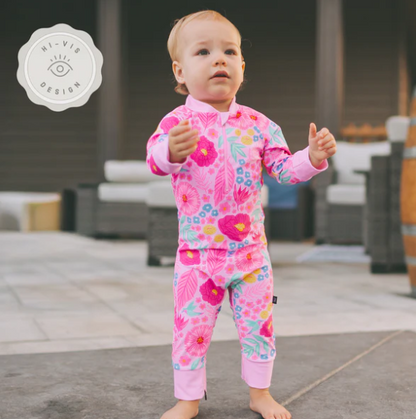 Full Zipper Sunsuit - Hibis-Kissed
