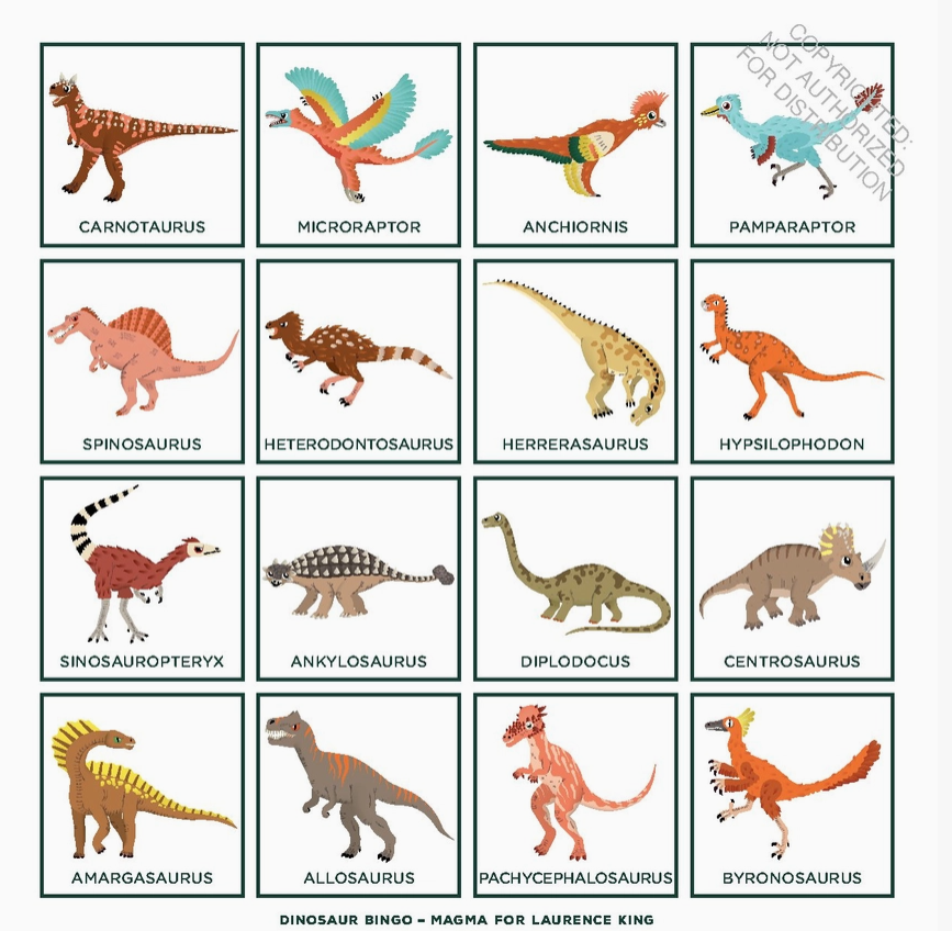 Dinosaur Bingo