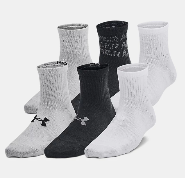 UA Essential Kids' 6-Pack Quarter Socks