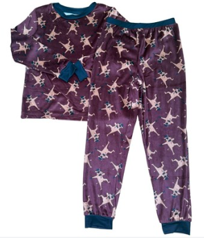 Fuzzy Dabbing Reindeer & Penguin Pajama Set