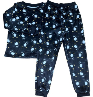 Fuzzy Dabbing Reindeer & Penguin Pajama Set