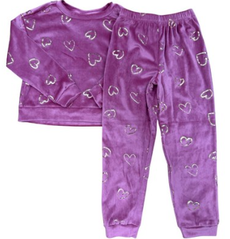 Pink Heart Plush 2pc Lounge Set
