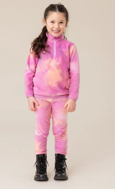 Pink Tie Dye 2pc Fleece Base Layer Set