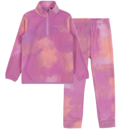 Pink Tie Dye 2pc Fleece Base Layer Set