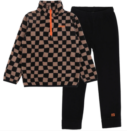 Checker 2pc Fleece Base Layer Set