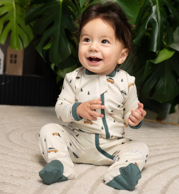 Bamboo Footed Sleeper w/ Two Way Zipper