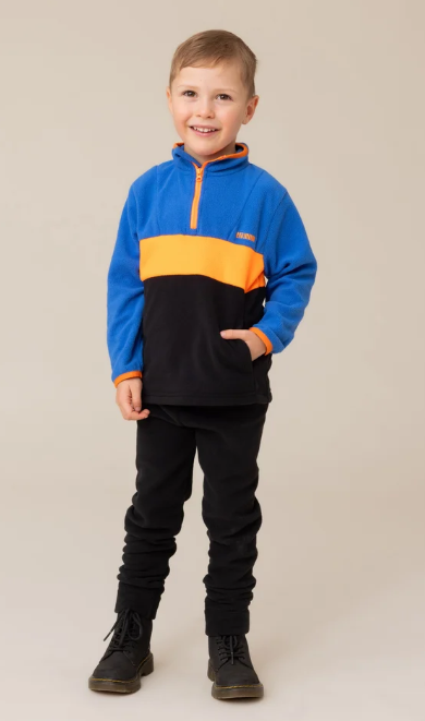 Orange & Blue 2pc Fleece Base Layer Set