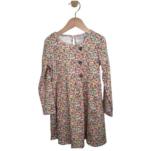 Ribbed Floral Swing Dress