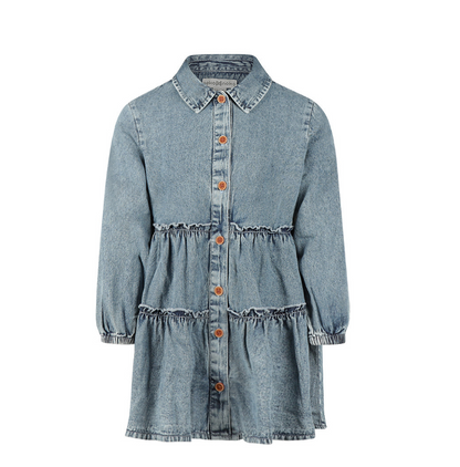 Girl's Denim Collared Dress