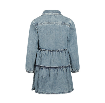 Girl's Denim Collared Dress