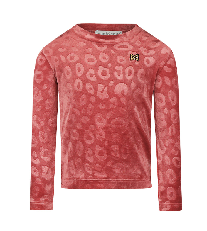 Girl's Leopard Velour Long Sleeve