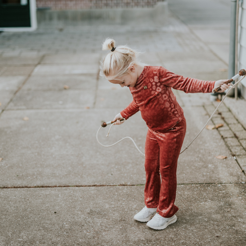 Girl's Leopard Velour Long Sleeve