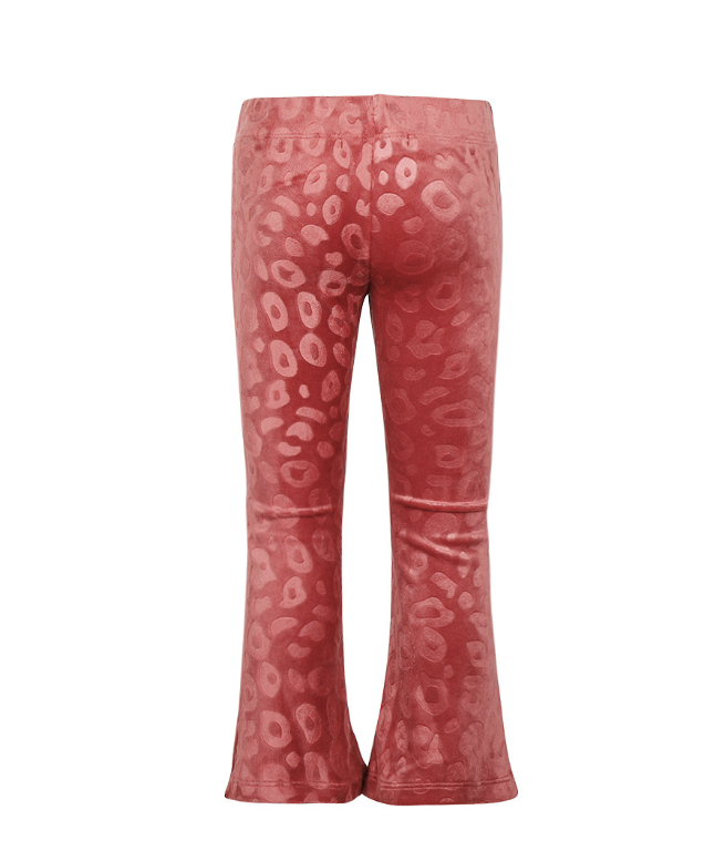 Girl's Leopard Velour Flares