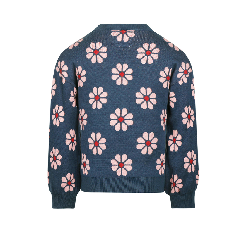 Girl's Floral Knitted Jumper