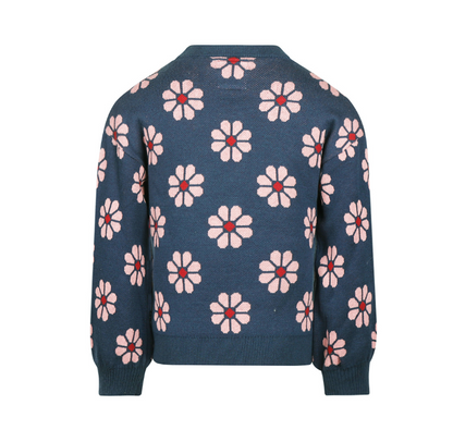 Girl's Floral Knitted Jumper
