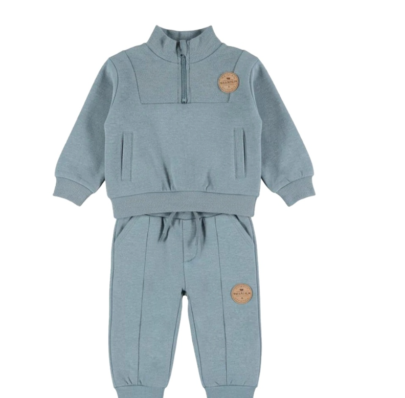 Boy's 2pc 1/4 Zip Crewneck Set