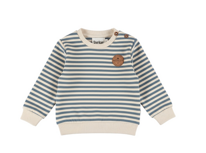 Infant Blue and Cream Stripe Crewneck